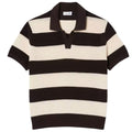 Lacoste Short Sleeved Striped Polo Collar Sweater - Beige