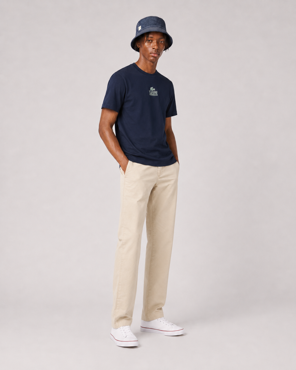 Lacoste Unisex Regular Fit Cotton Jersey Branded T-Shirt Navy Blue TH1147 166