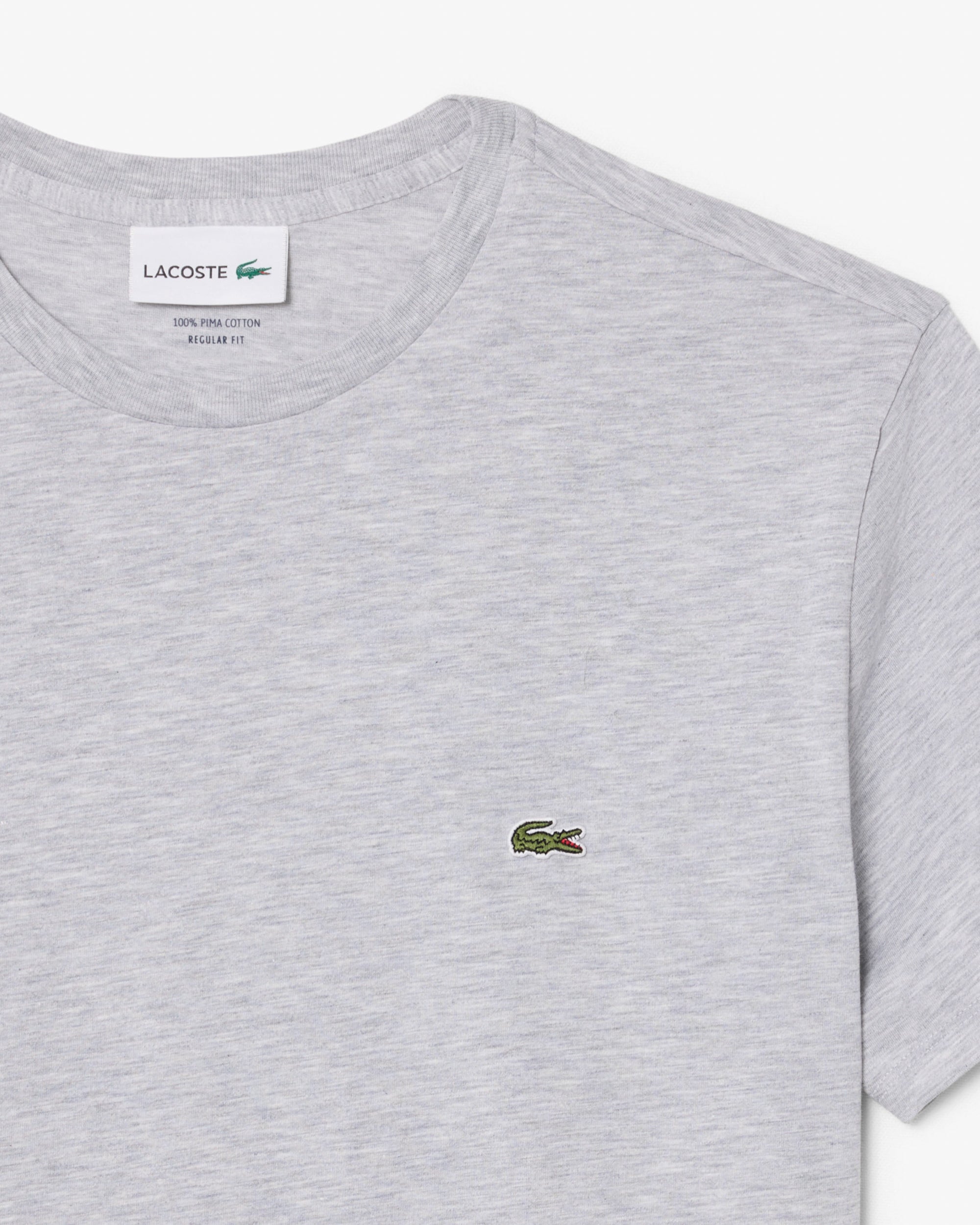 Lacoste Mens Crew Neck Pima Cotton Jersey T-Shirt - Silver Chine CCA