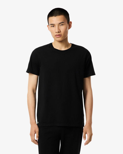 Lacoste 3-Pack Cotton Crew Neck Mens T-Shirts - Black 031