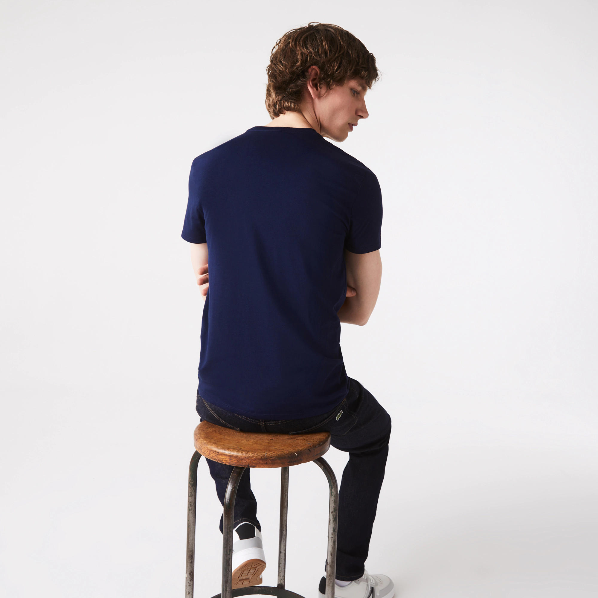 Lacoste Crew Neck Pima Cotton T-Shirt - Navy