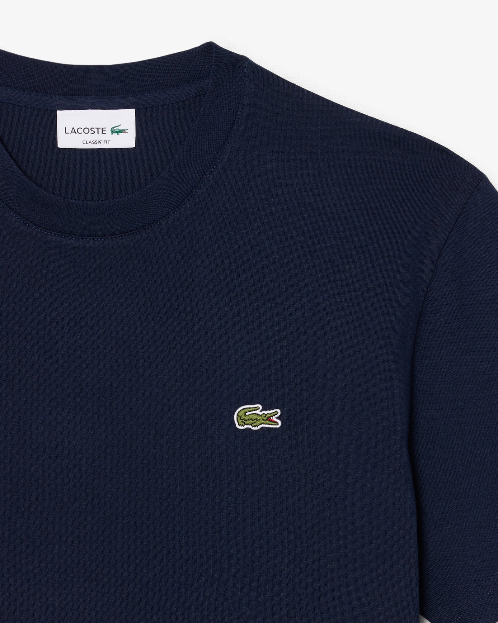 Lacoste Mens Classic Fit Cotton Jersey T-Shirt - Navy Blue 166